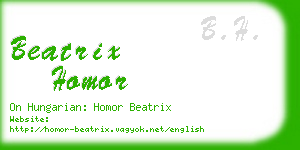 beatrix homor business card